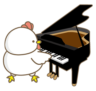 ピアノを弾いているキャラクター